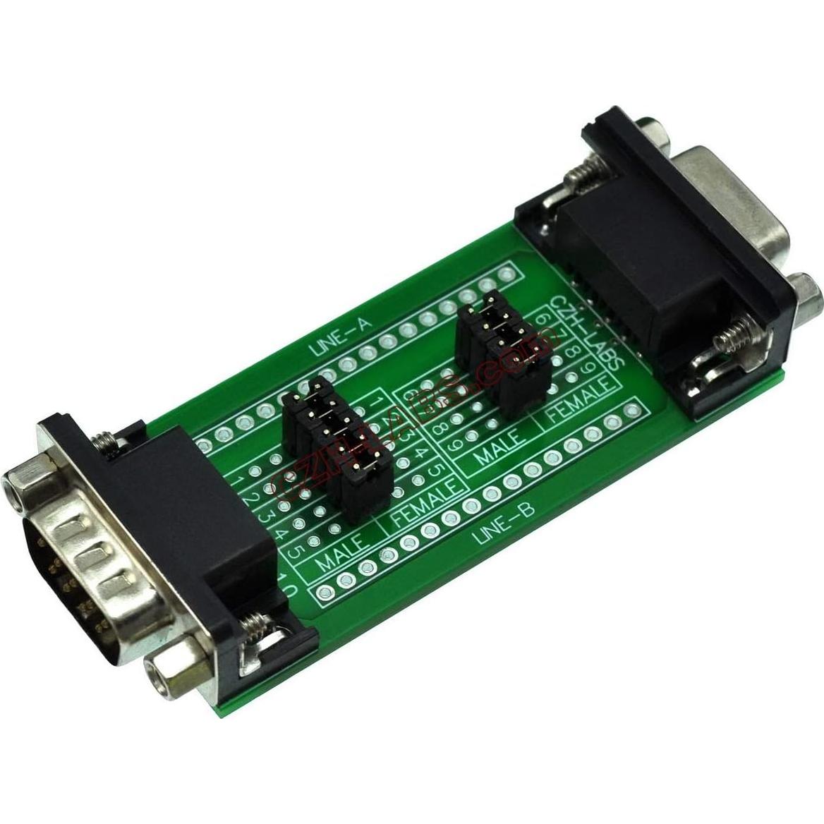 Placa de Prueba Diagnóstica DB9 CZH-LABS con Conectores Macho y Hembra