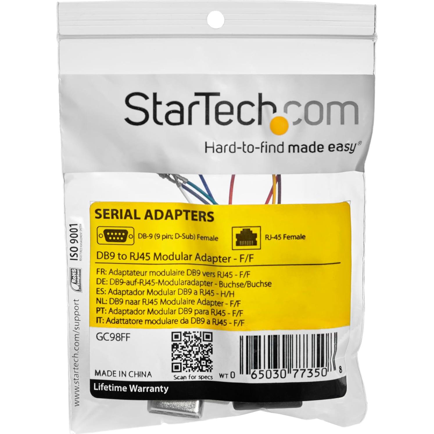 Adaptador Modular DB9 a RJ45 Hembra StarTech GC98FF