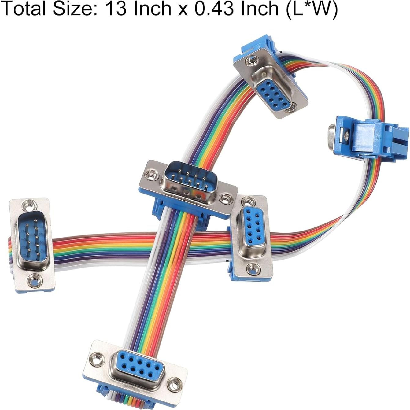 Cable de Cinta Arcoíris IDC DB9 9 Pines 33 cm MECCANIXITY
