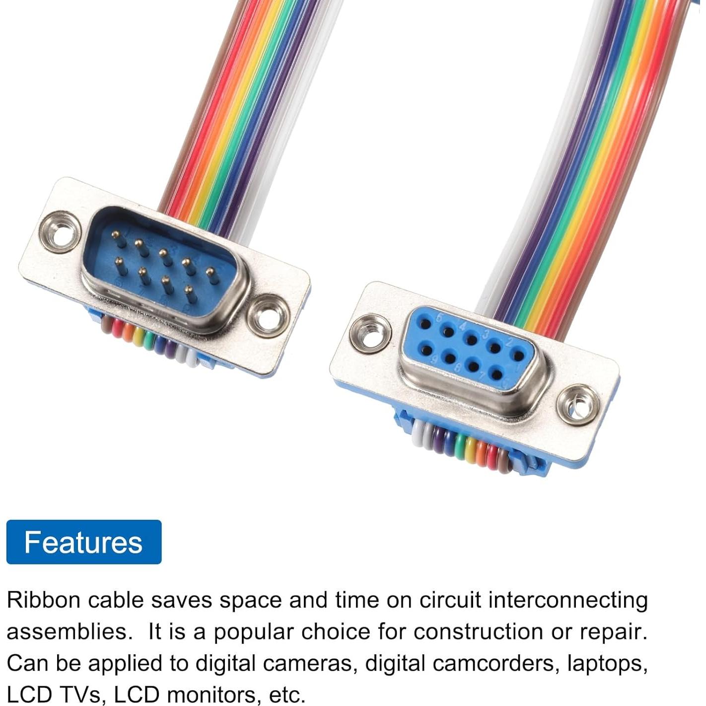 Cable de Cinta Arcoíris IDC DB9 9 Pines 33 cm MECCANIXITY