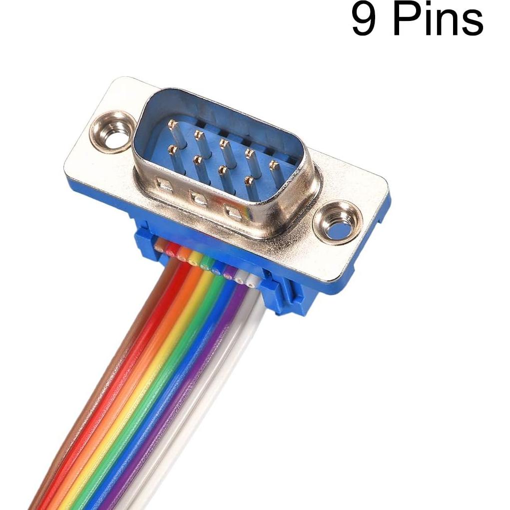 Cable de cinta plana arcoíris DB9 macho a hembra 50cm uxcell