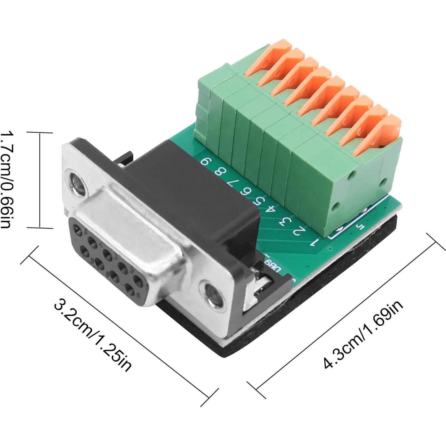 Adaptador RS232 DB9 D-SUB a 9 Pines Sin Soldadura Yingtuyou