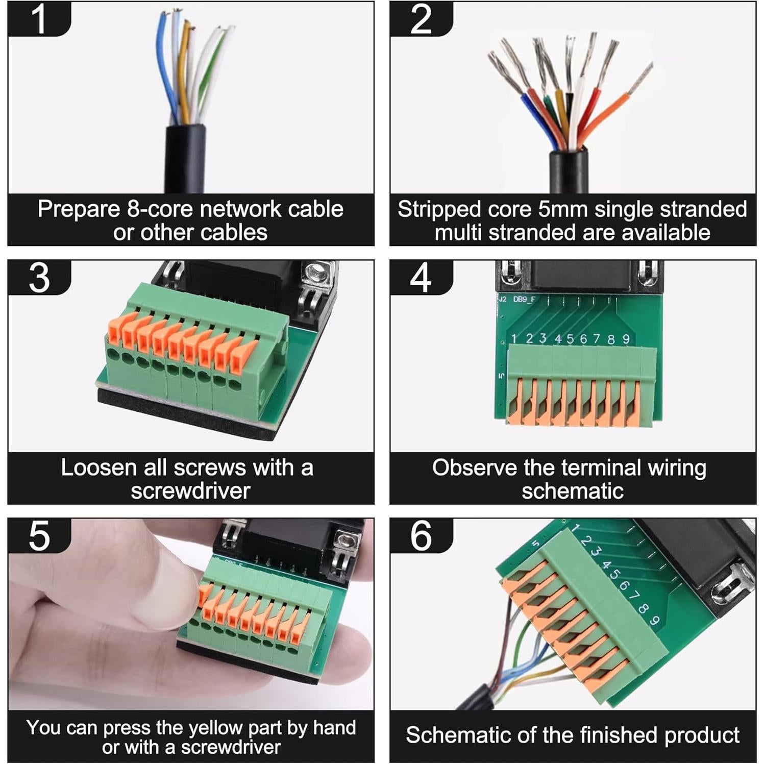 Adaptador RS232 DB9 D-SUB a 9 Pines Sin Soldadura Yingtuyou