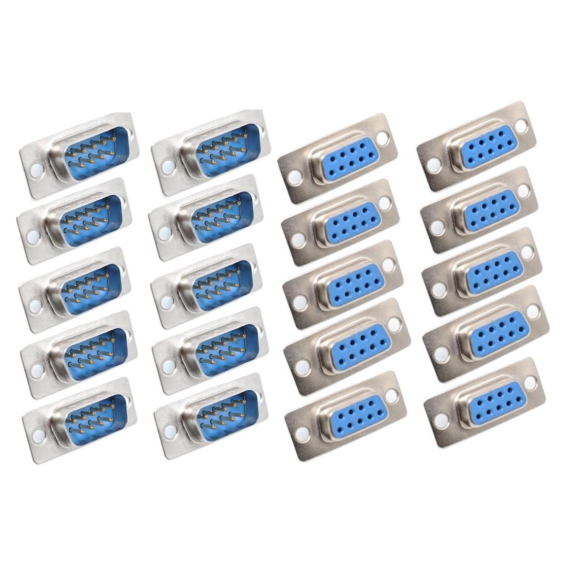 Conectores DB9 Tipo Soldadura Oiyagai 20 Pcs Macho y Hembra