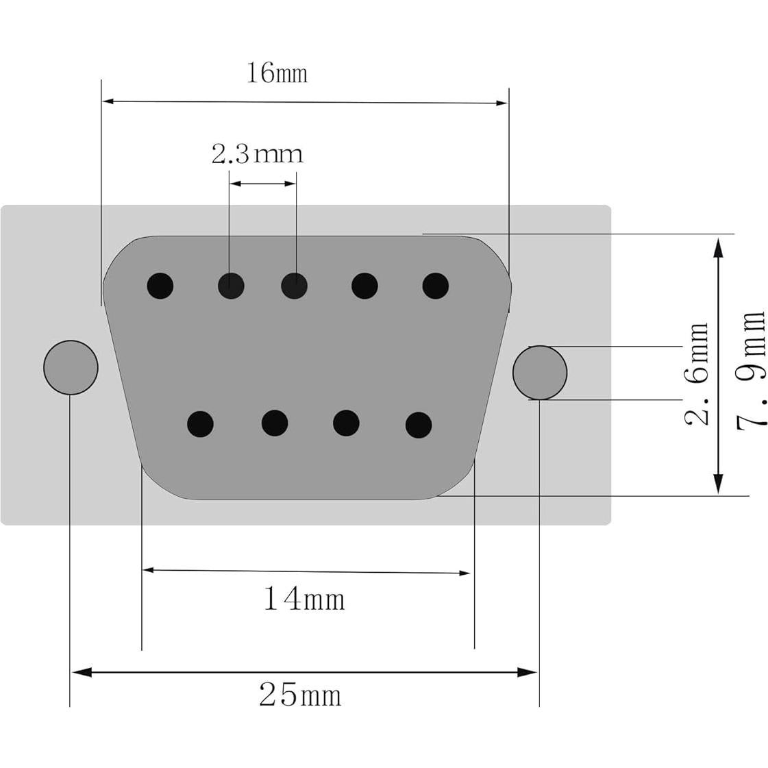Cable Serial DB9 30 cm YOUCHENG Hembra a Hembra 90°