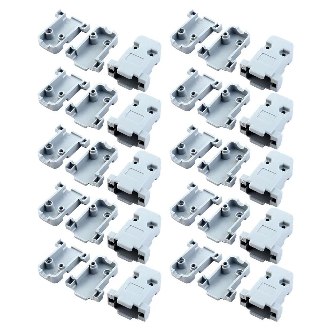 Carcasa Plástica Gris para Conector DB9 uxcell - 20 Pcs