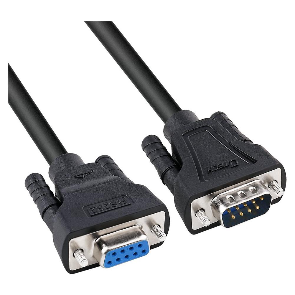 Cable Serial RS232 Macho a Hembra DTECH 0.5m Negro