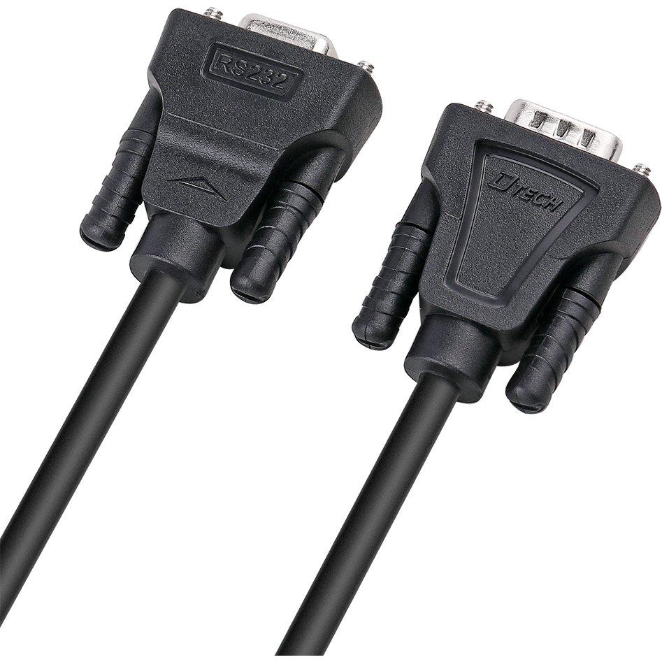 Cable Serial RS232 Macho a Hembra DTECH 0.5m Negro