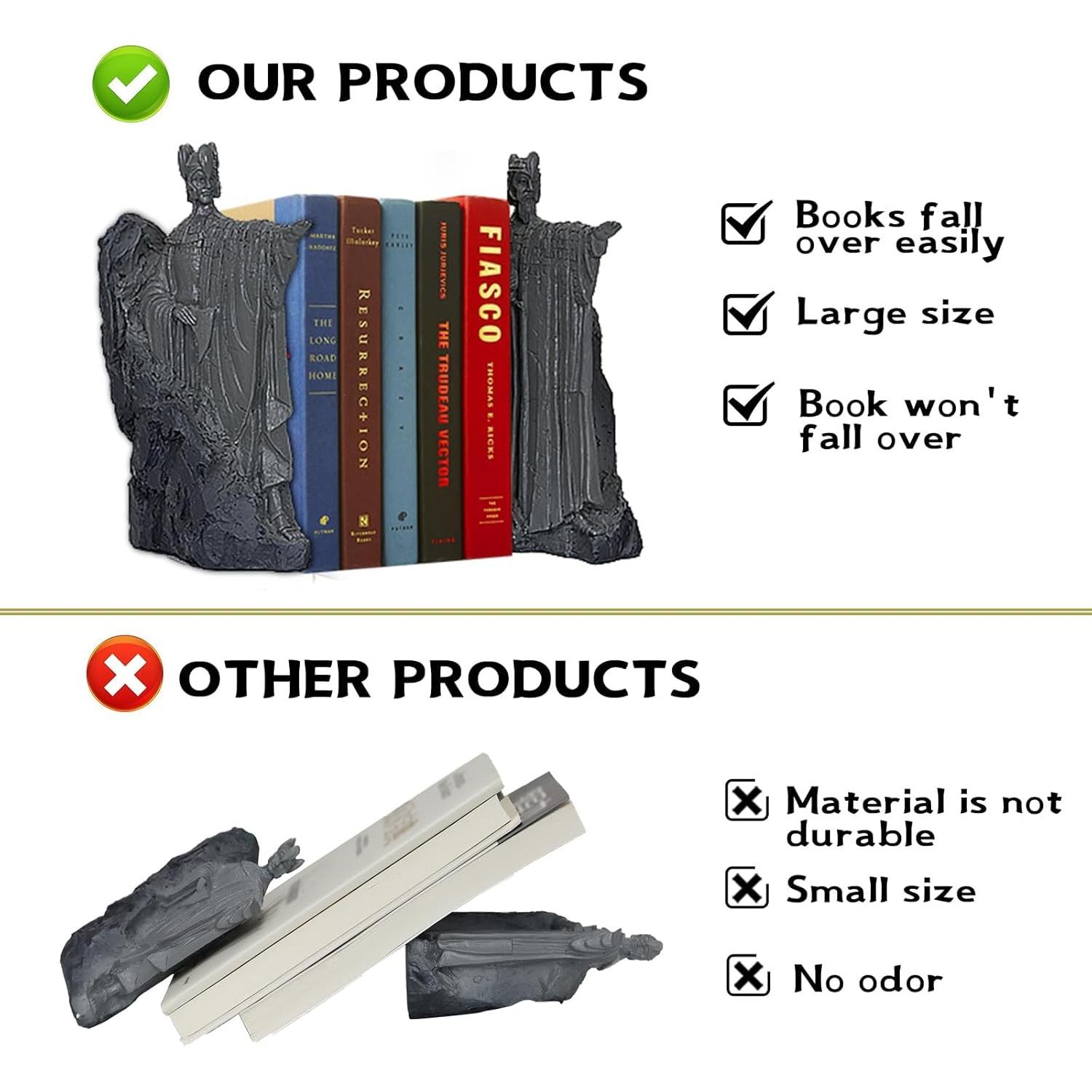 Soportes de Libros Decorativos Bzuiawi 24 cm Resina Negro