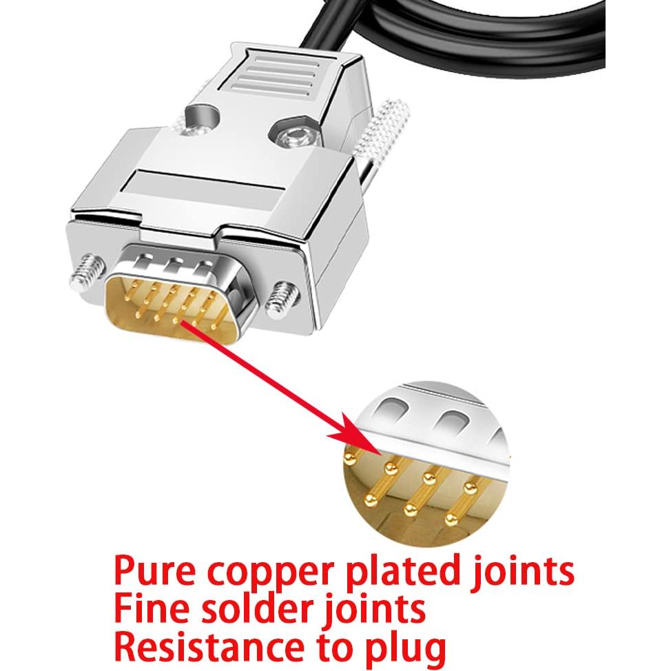 Conector VGA 3+9 Macho ANMBEST con Cable 1.5m 24AWG