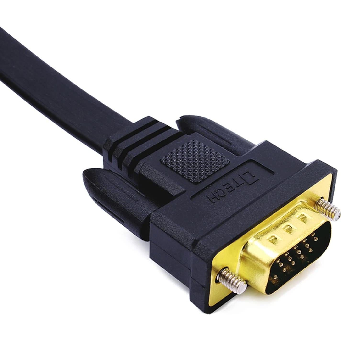 Cable VGA DTech 5m Masculino a Masculino Ultra Delgado Negro