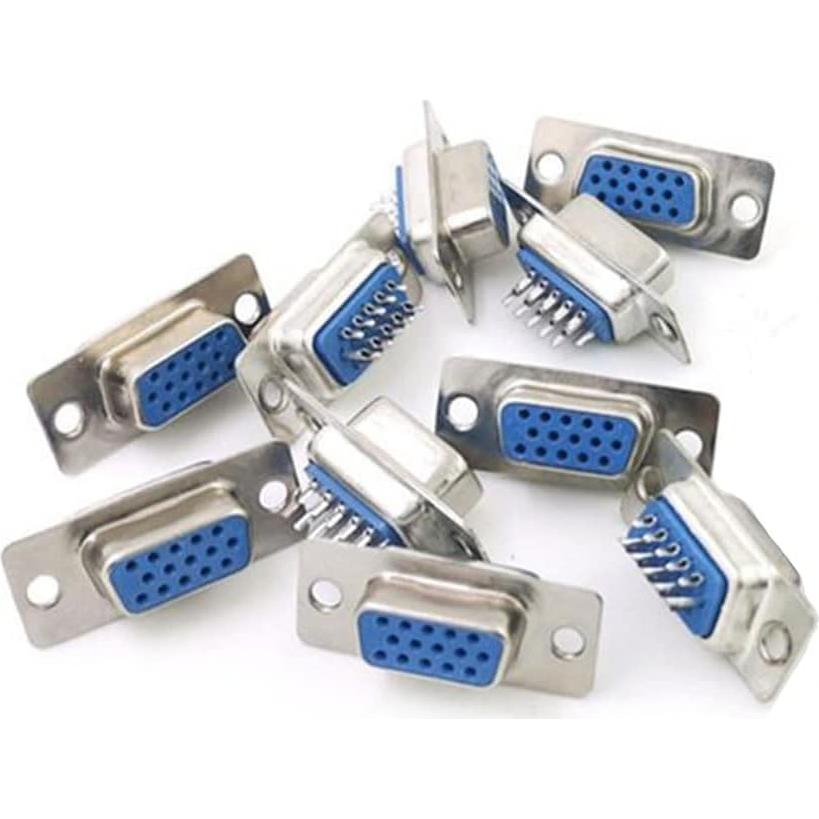 10 Conectores de Soldadura VGA Femenino Jienk 15 Pines
