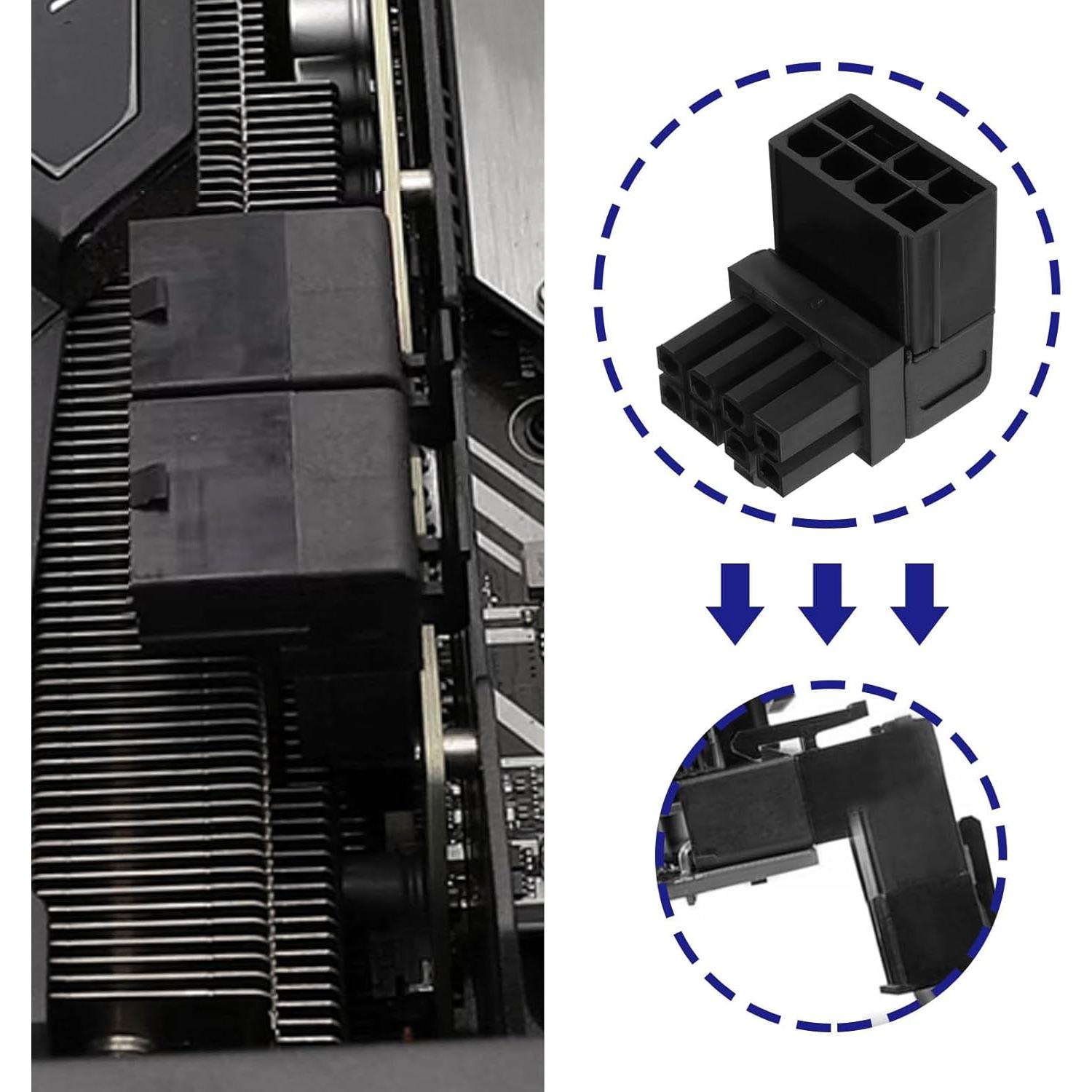 Adaptador de Poder 8PIN 90 Grados eMagTech para GPU Negro