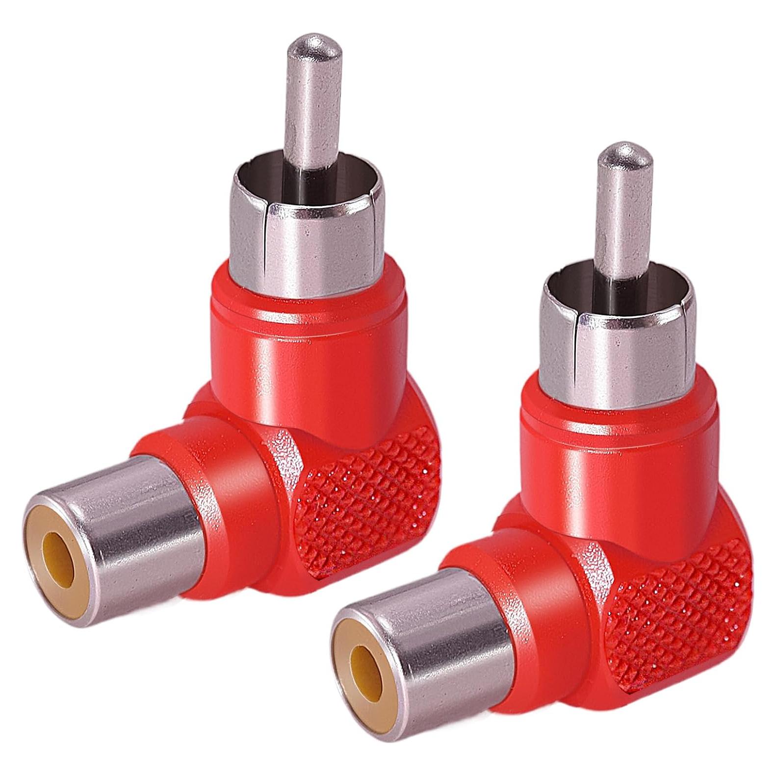 Adaptador RCA Macho a Hembra 90 Grados CNARIO - 2 Piezas