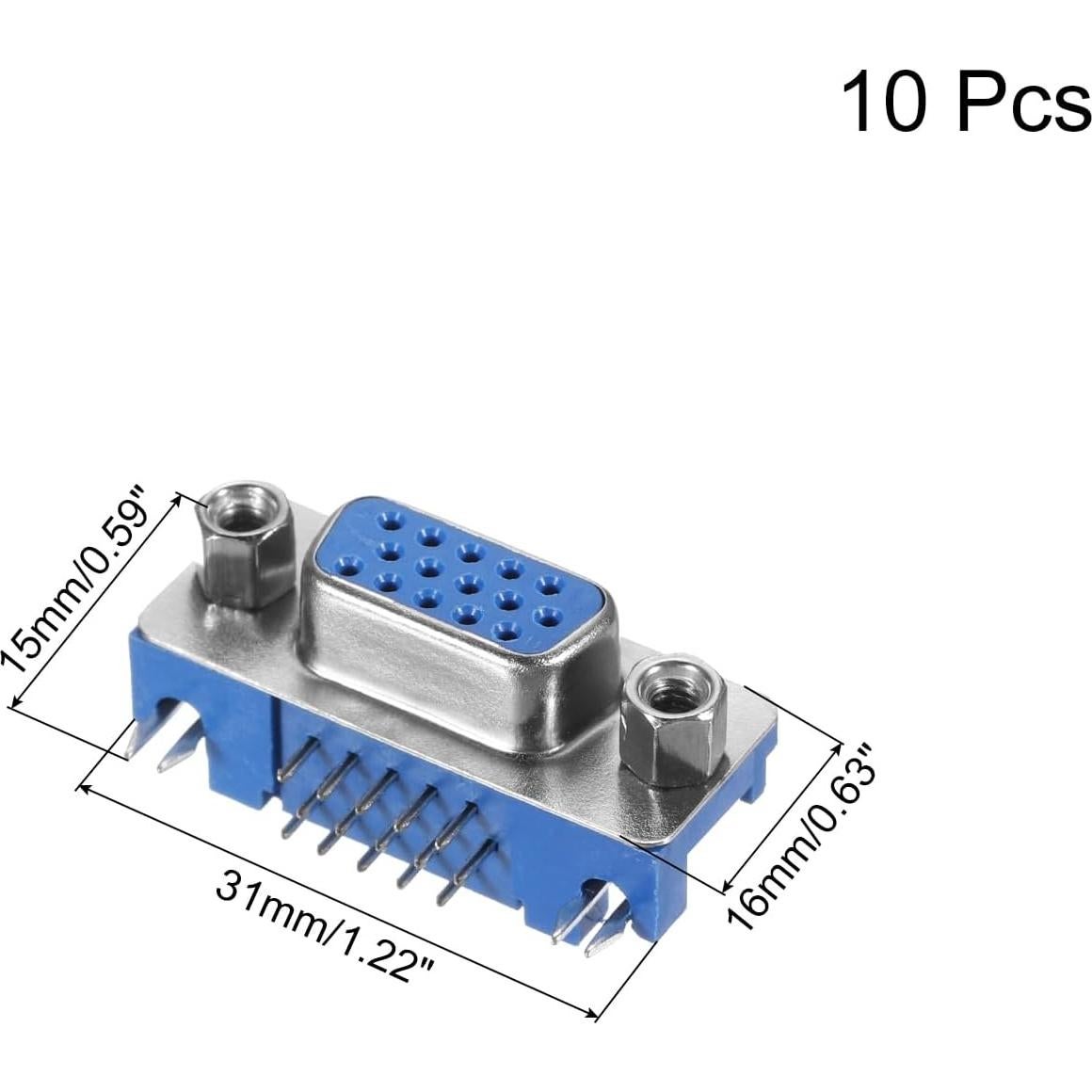 Conector VGA15 Femenino uxcell 15 Pines 3 Filas Paquete de 10