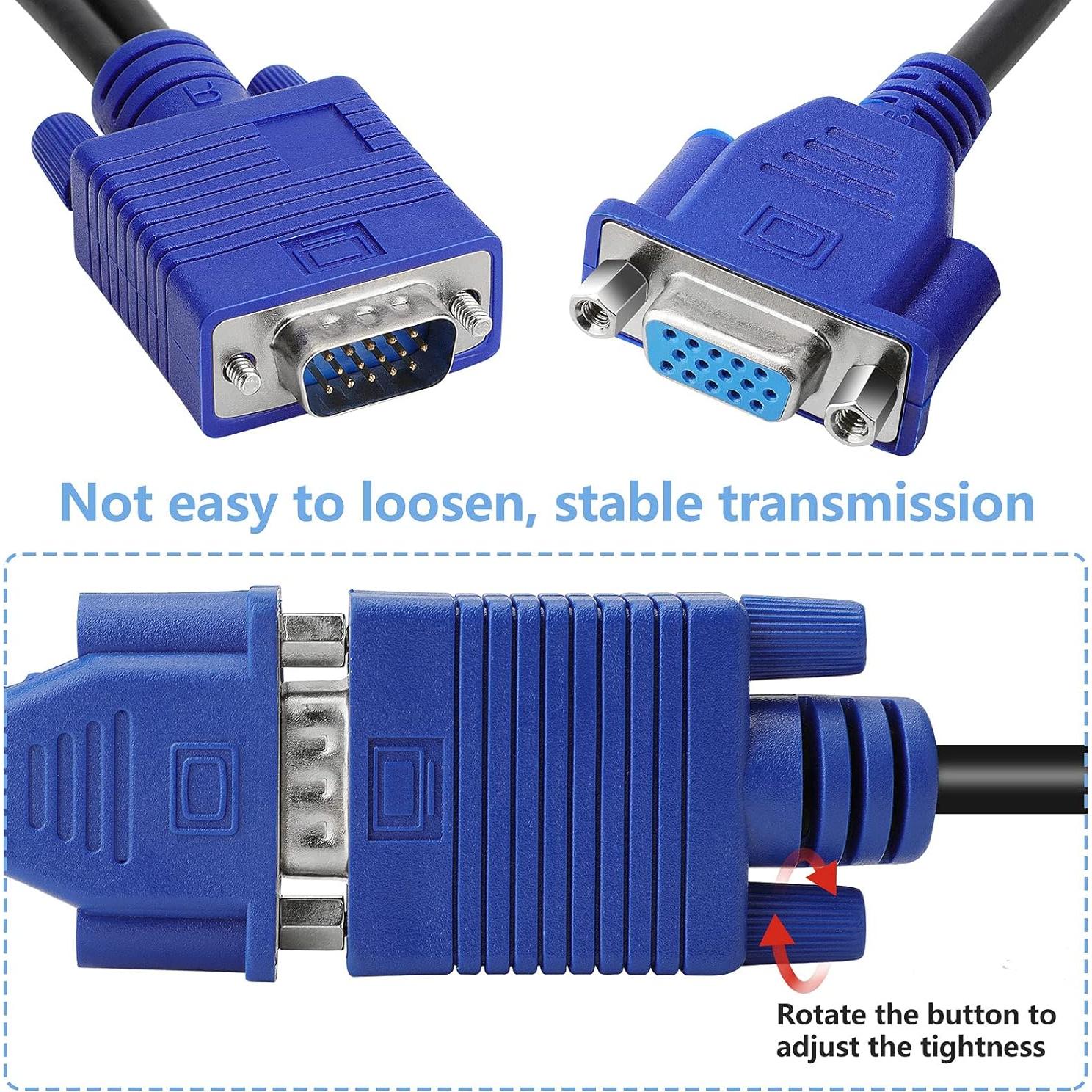 Cable Divisor VGA 1 Macho a 2 Hembras 33cm Duplicador de Pantalla