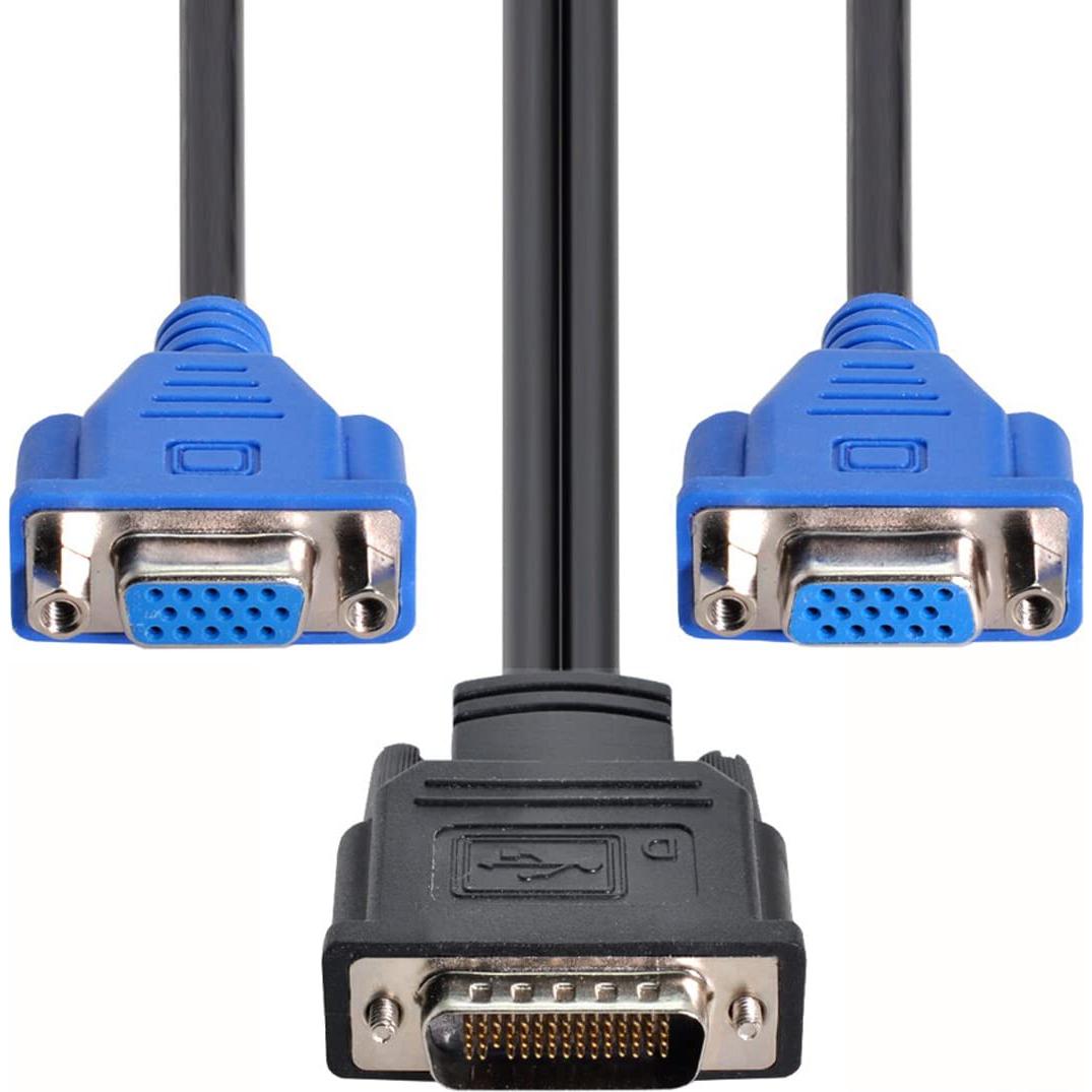 Cable Divisor DMS-59 Macho a Doble VGA Hembra 10cm Cablecc