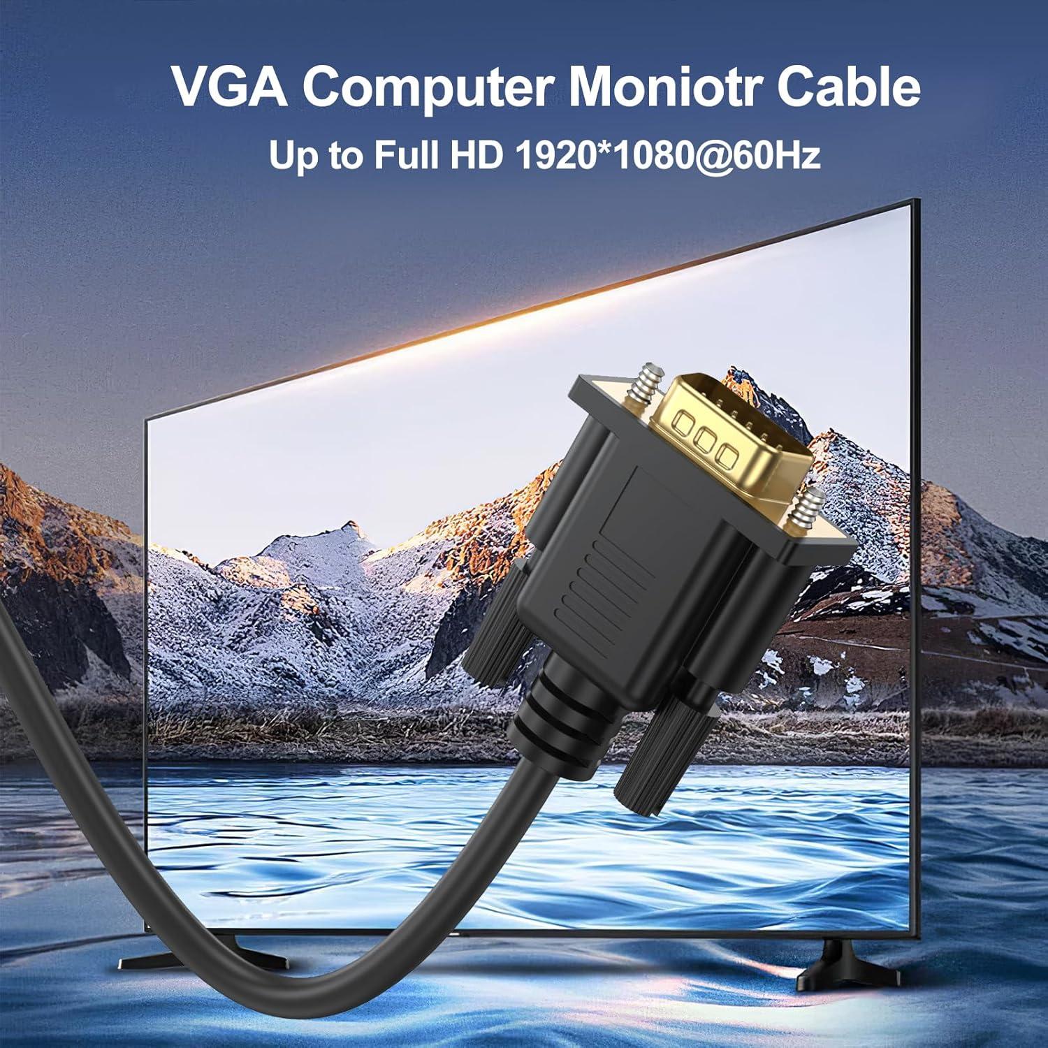 Cable VGA 1.83M UVOOI Macho a Macho 1080P Full HD