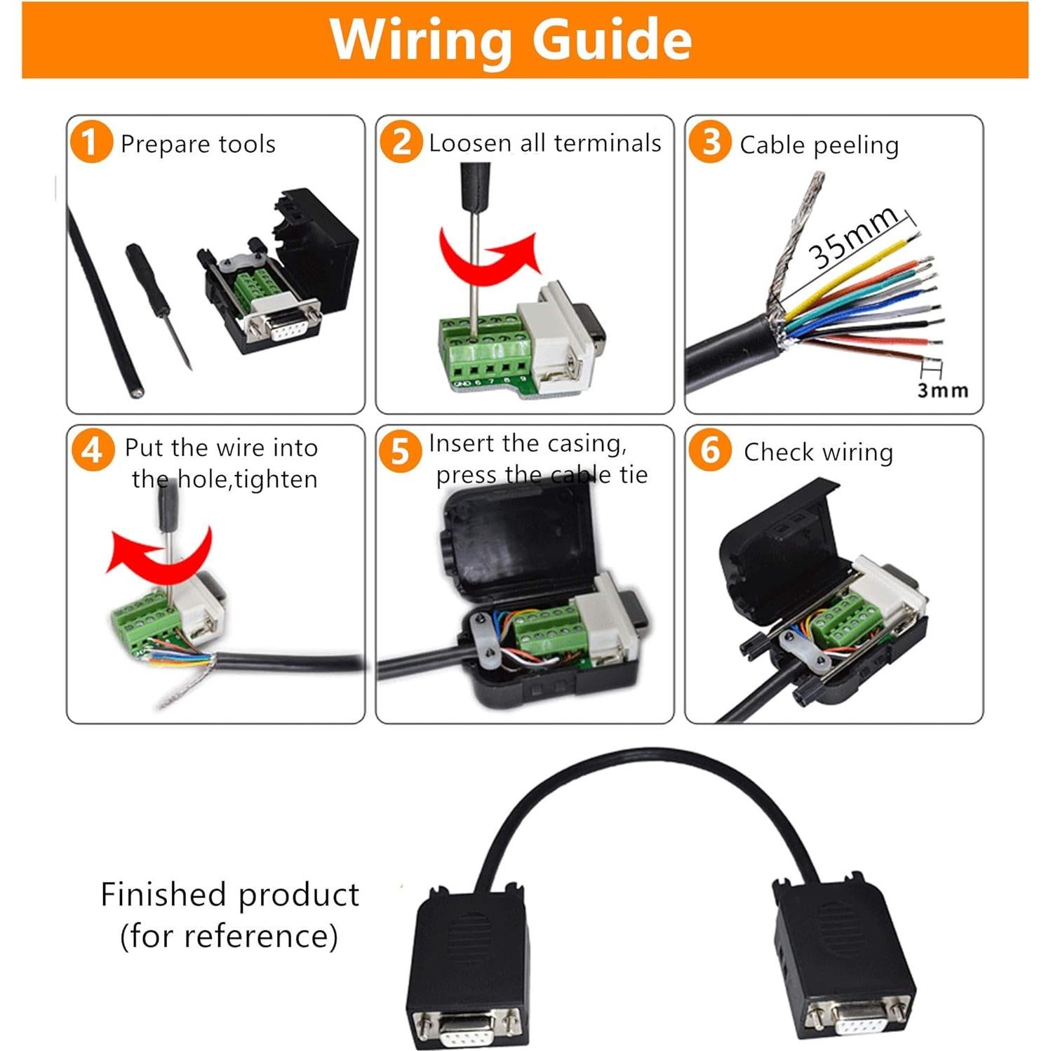 Adaptador VGA Macho GANASOME con Terminal de Tuerca - 22.68g