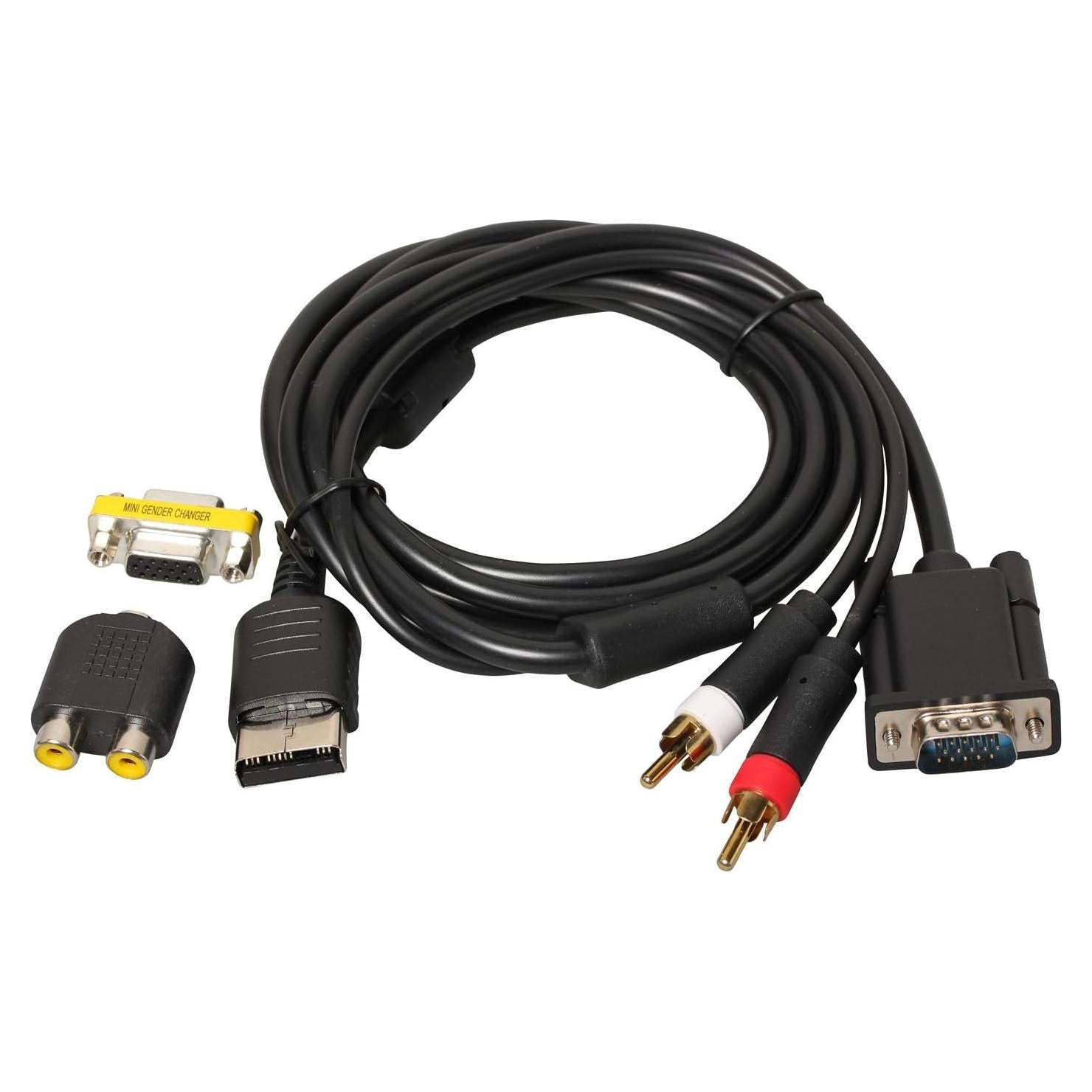 Cable VGA eJiasu 1.8M para Dreamcast con RCA y adaptador