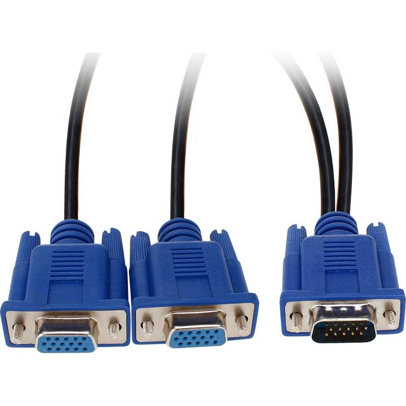 Cable Divisor VGA SAYTAY 1 Macho a 2 Hembras 30.48 cm Azul