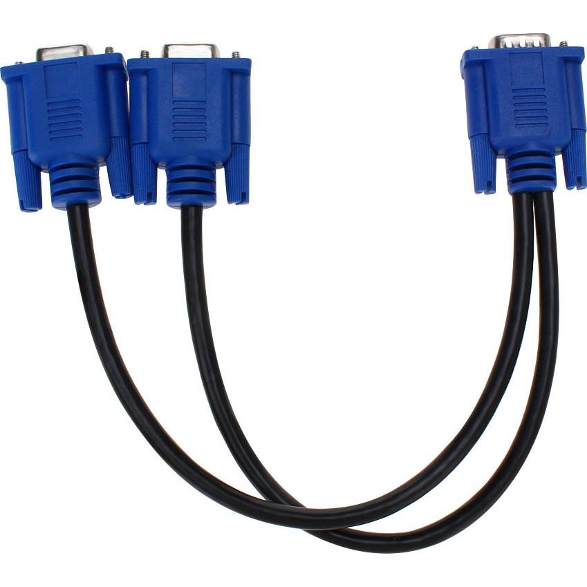 Cable Divisor VGA SAYTAY 1 Macho a 2 Hembras 30.48 cm Azul