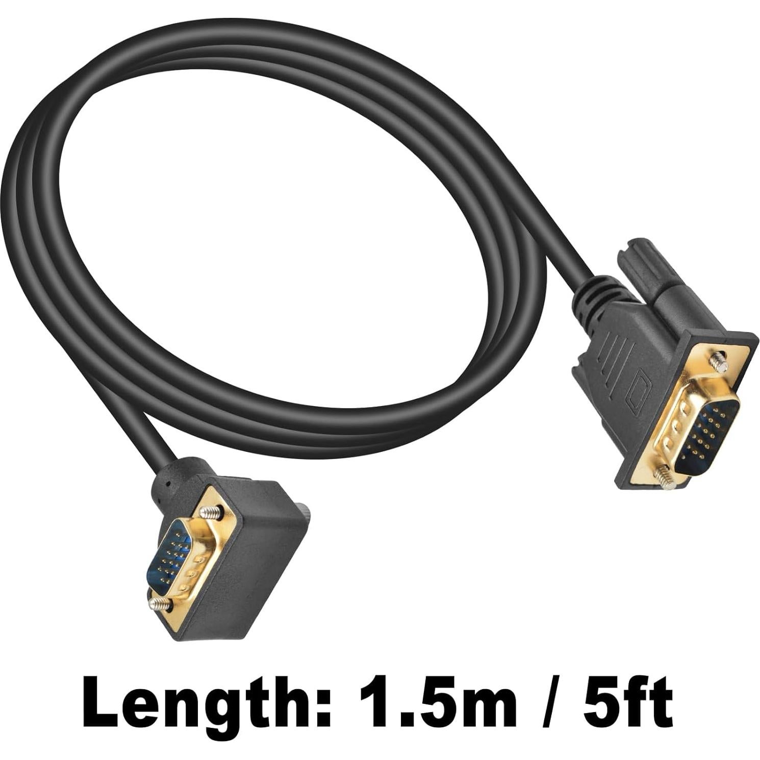 Cable VGA Macho a Macho Poyiccot 1.52m 90 Grados Full HD 1080p