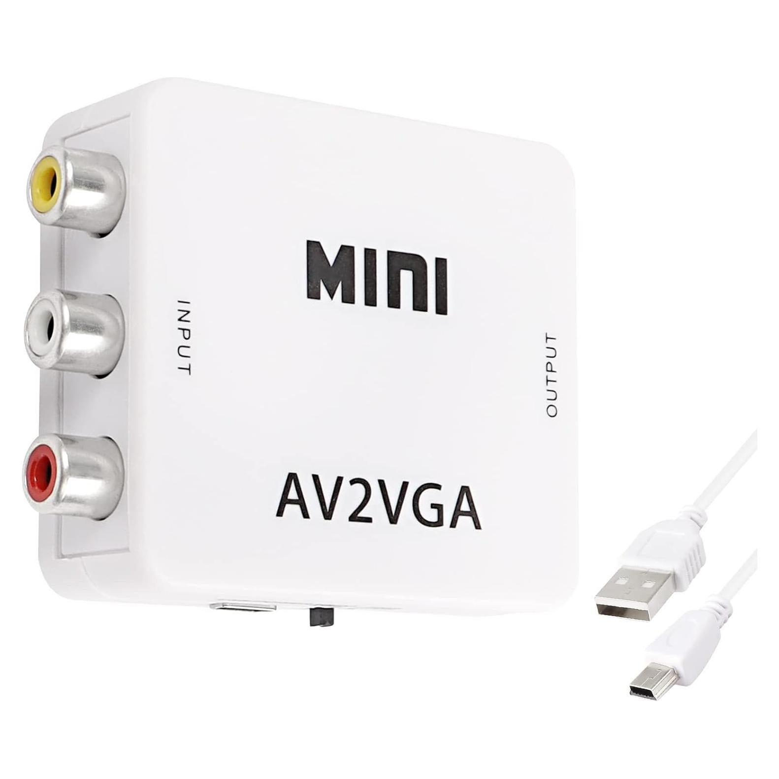 Adaptador AV a VGA XMSJSIY 1080p con Cable USB