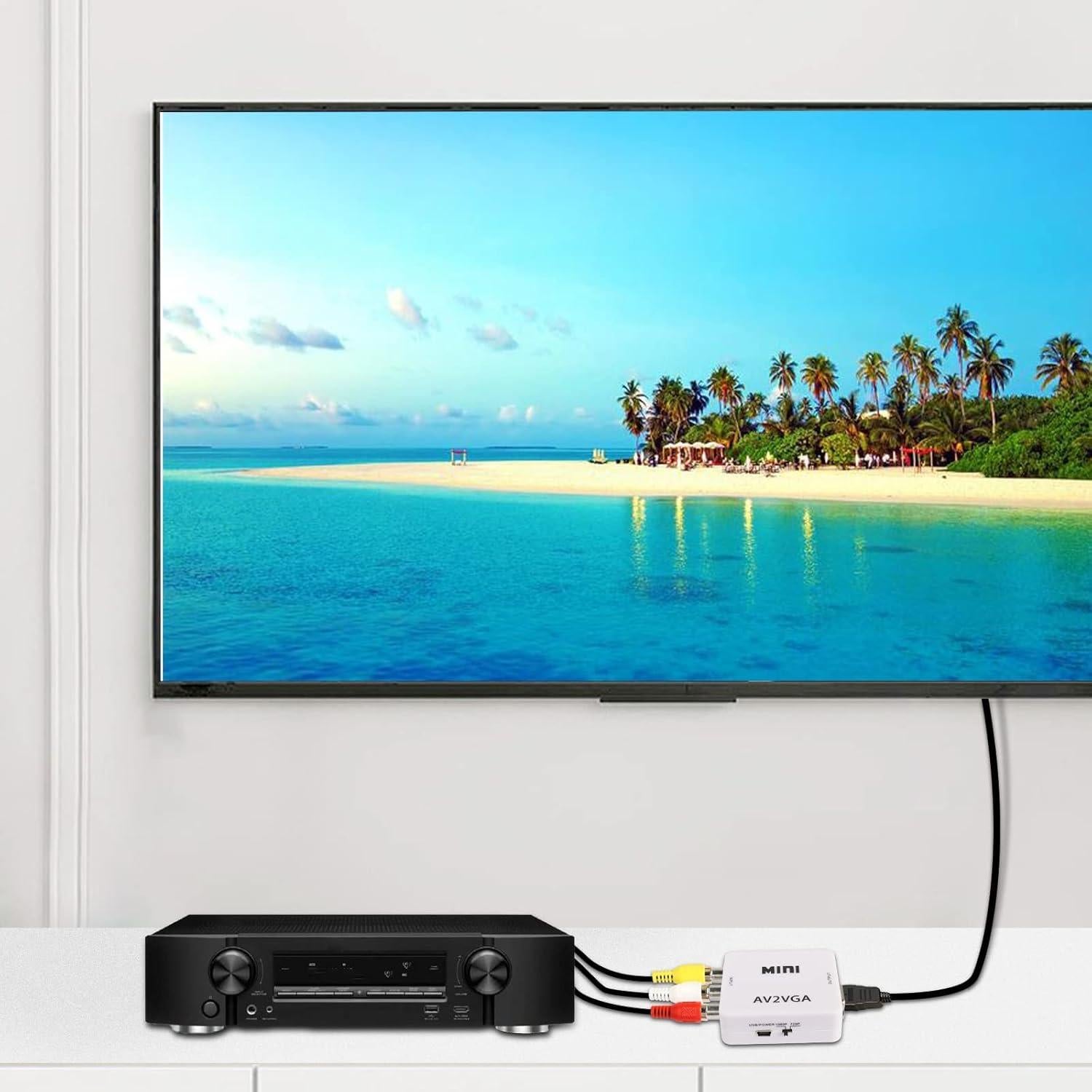 Adaptador AV a VGA XMSJSIY 1080p con Cable USB