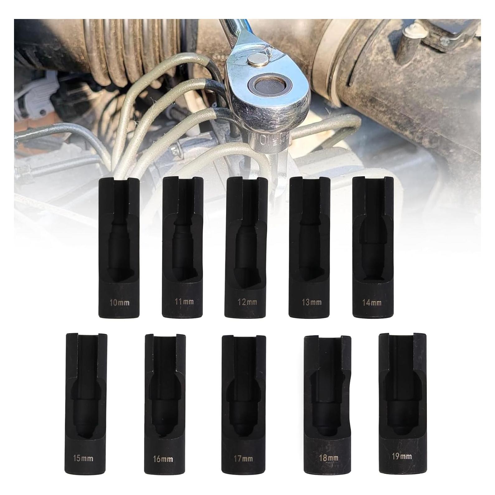 Juego de 10 Enchufes de Tuerca RULLINE 1/2" Acero Mejorado