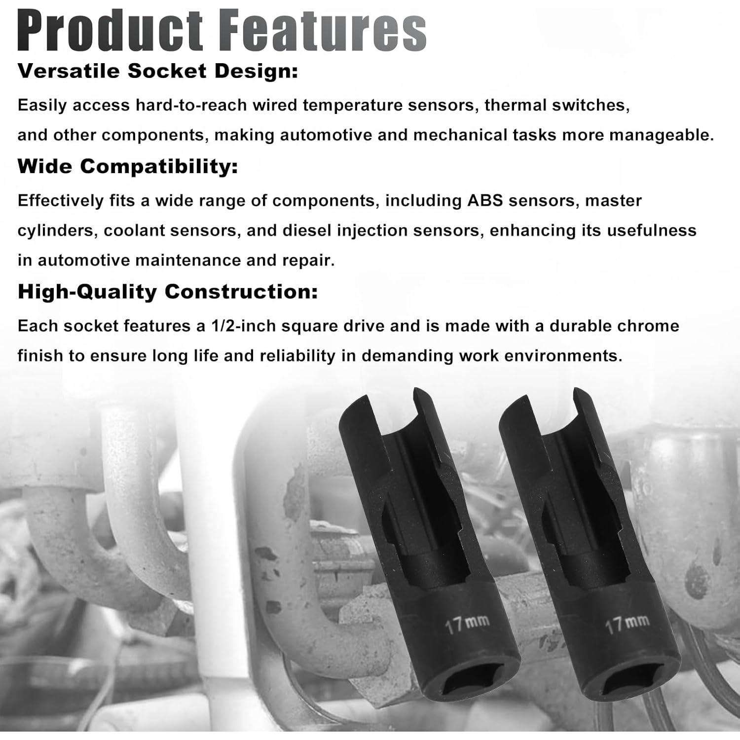 Juego de 10 Enchufes de Tuerca RULLINE 1/2" Acero Mejorado