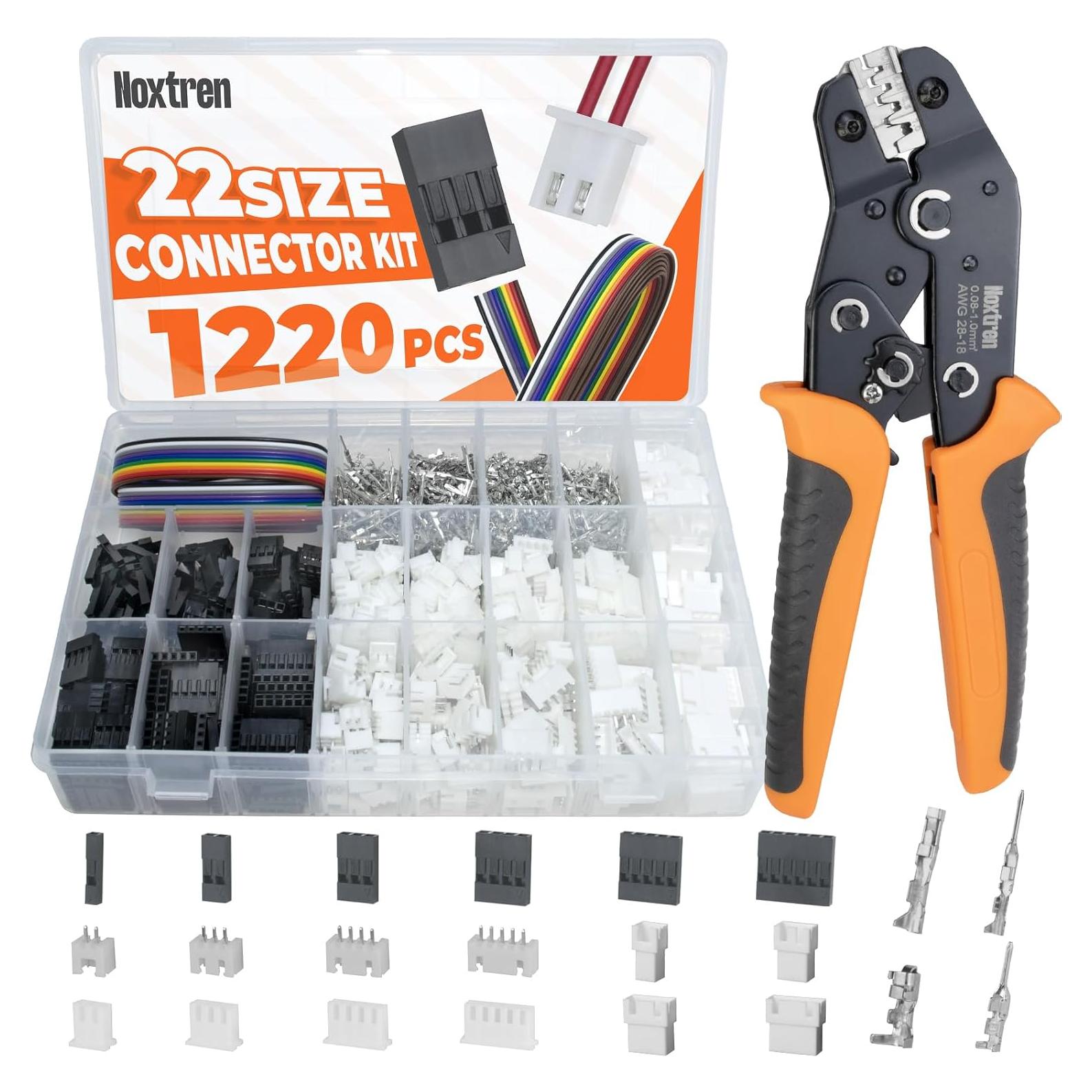 Kit de Crimpado Noxtren 1220 Piezas JST-XH 2.5mm y 2.54mm