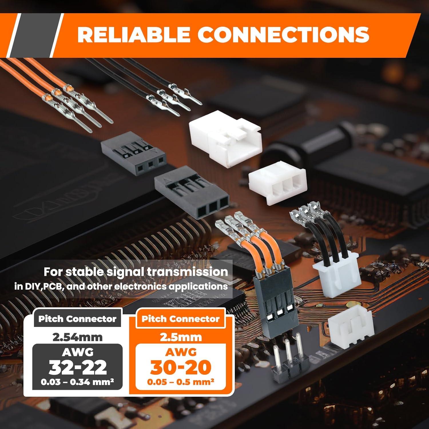 Kit de Crimpado Noxtren 1220 Piezas JST-XH 2.5mm y 2.54mm