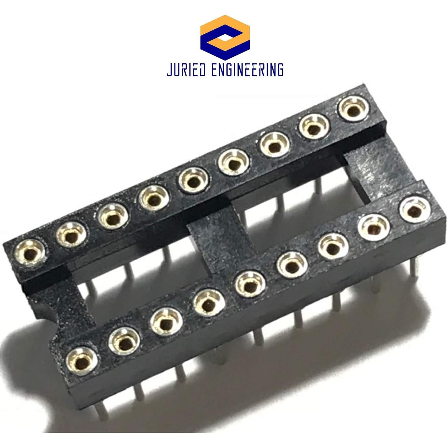 Zócalo DIP-18 IC Juried Engineering, 2.54mm, paquete de 5