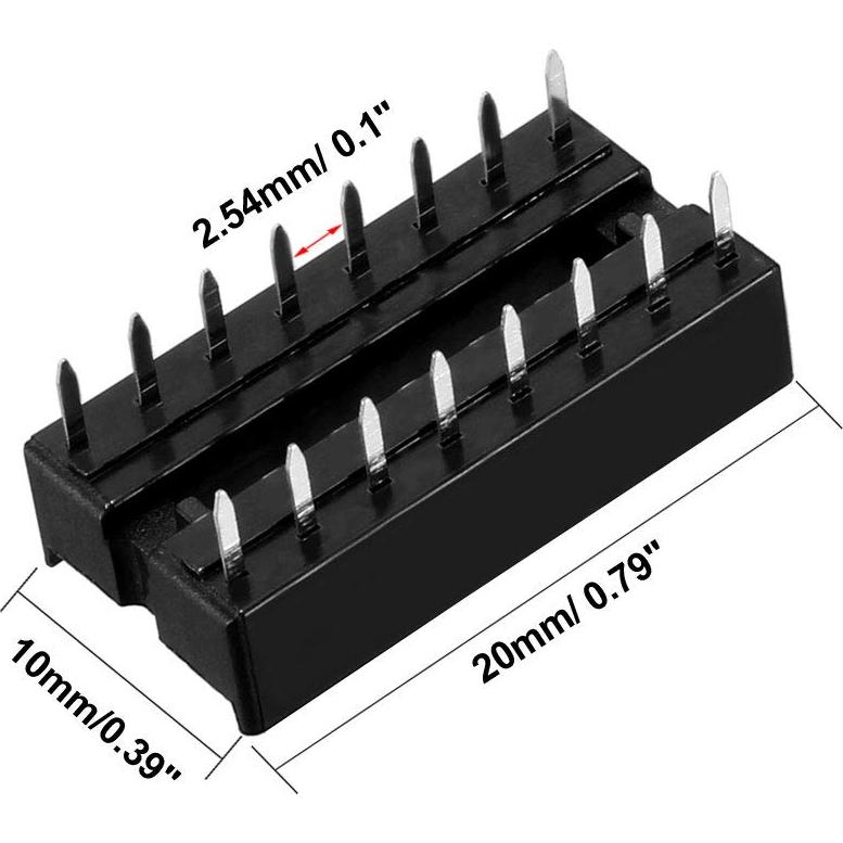 Zócalo DIP IC uxcell 16 Pines 2.54mm Soldadura PCB