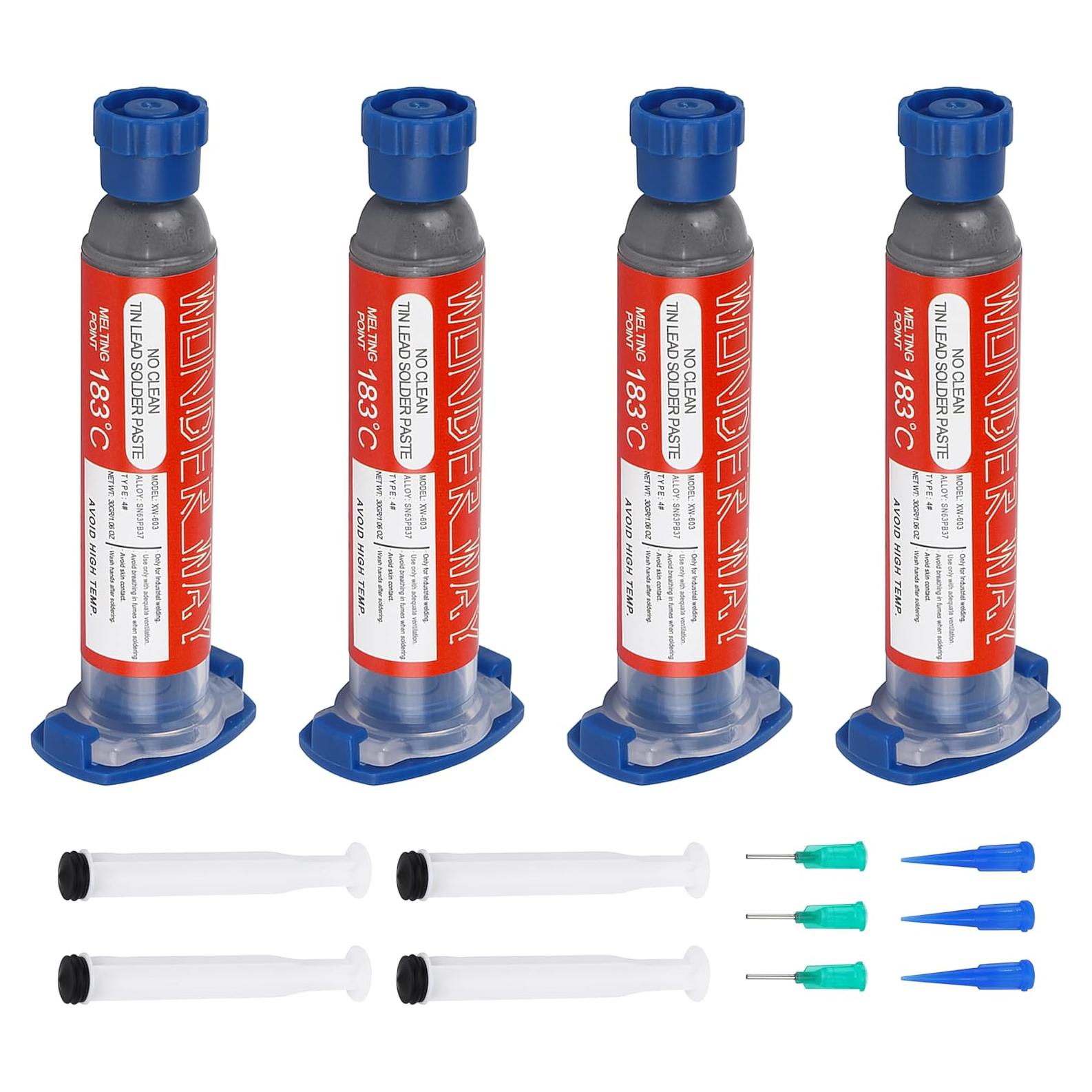 Pasta de Soldadura Sn63/Pb37 Wonderway 30g x 4 Paquetes