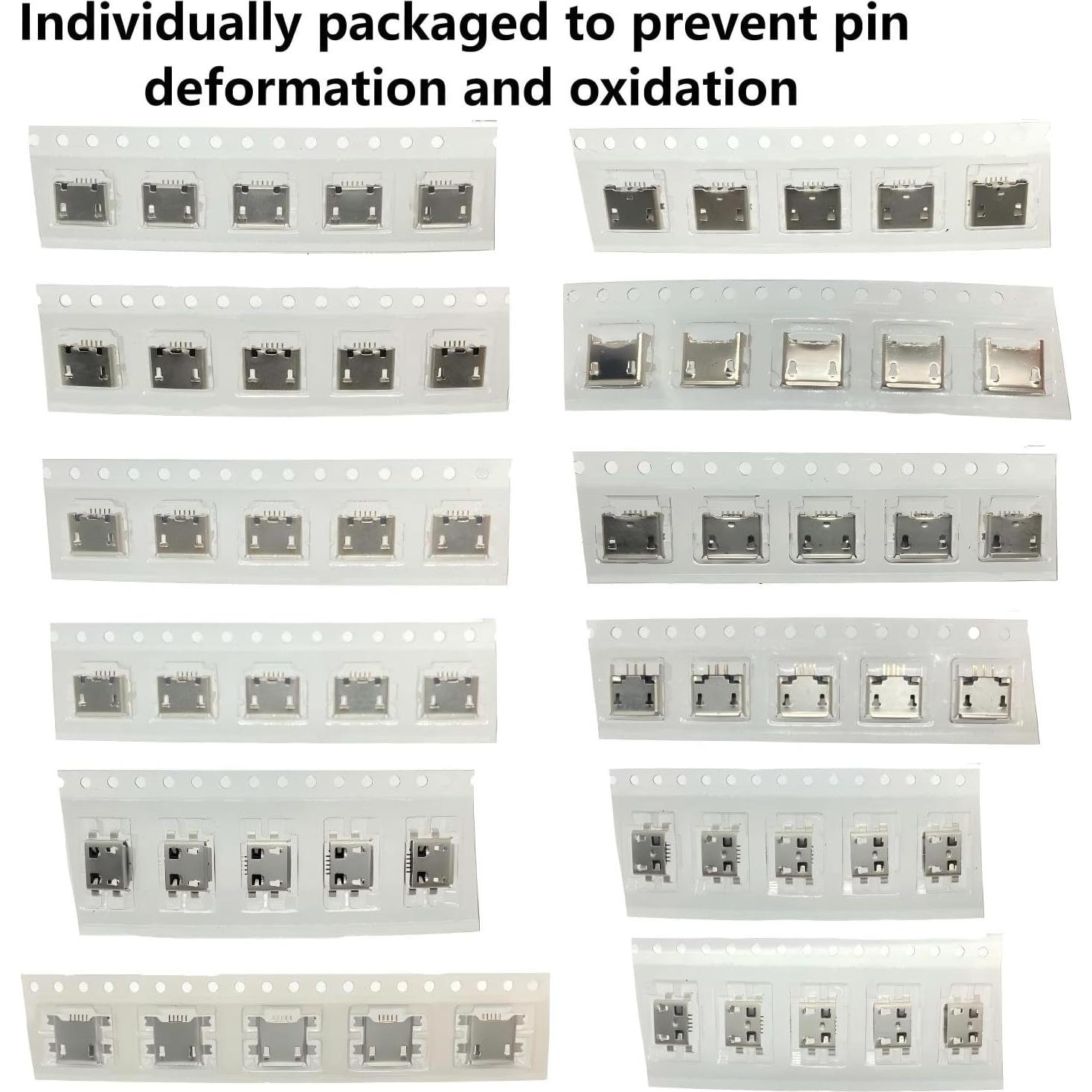 Kit de 60 Conectores Micro USB Femeninos ProCircFix 5 Pines