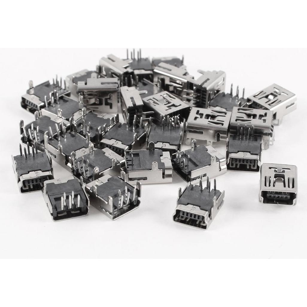 Conector Mini USB Tipo B Hembrado Uxcell 30 Pcs 5 Pines