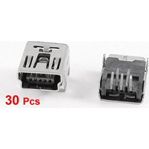 Conector Mini USB Tipo B Hembrado Uxcell 30 Pcs 5 Pines