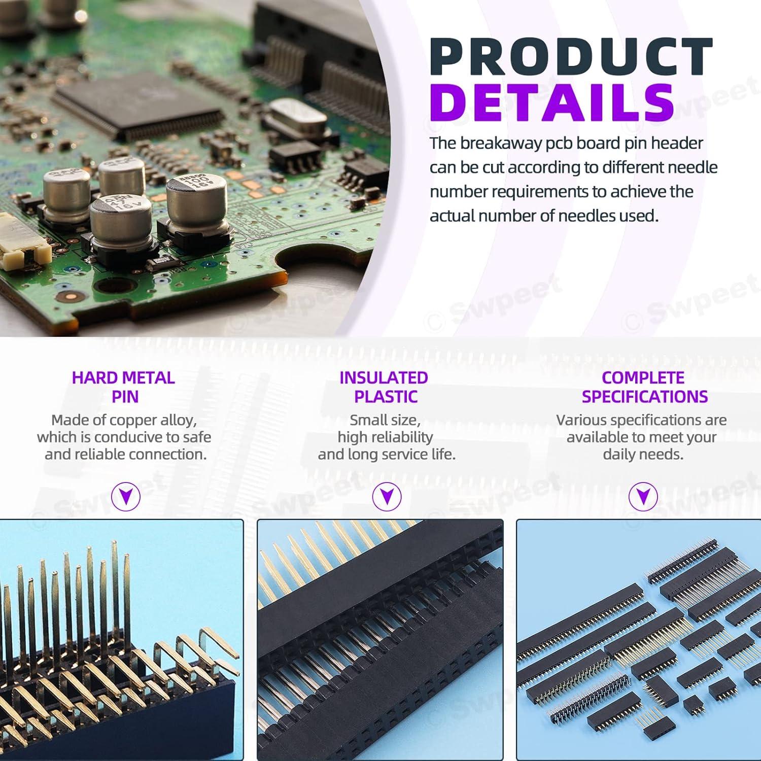 Kit de Conectores de Encabezado de Pin Femenino Swpeet 147Pcs