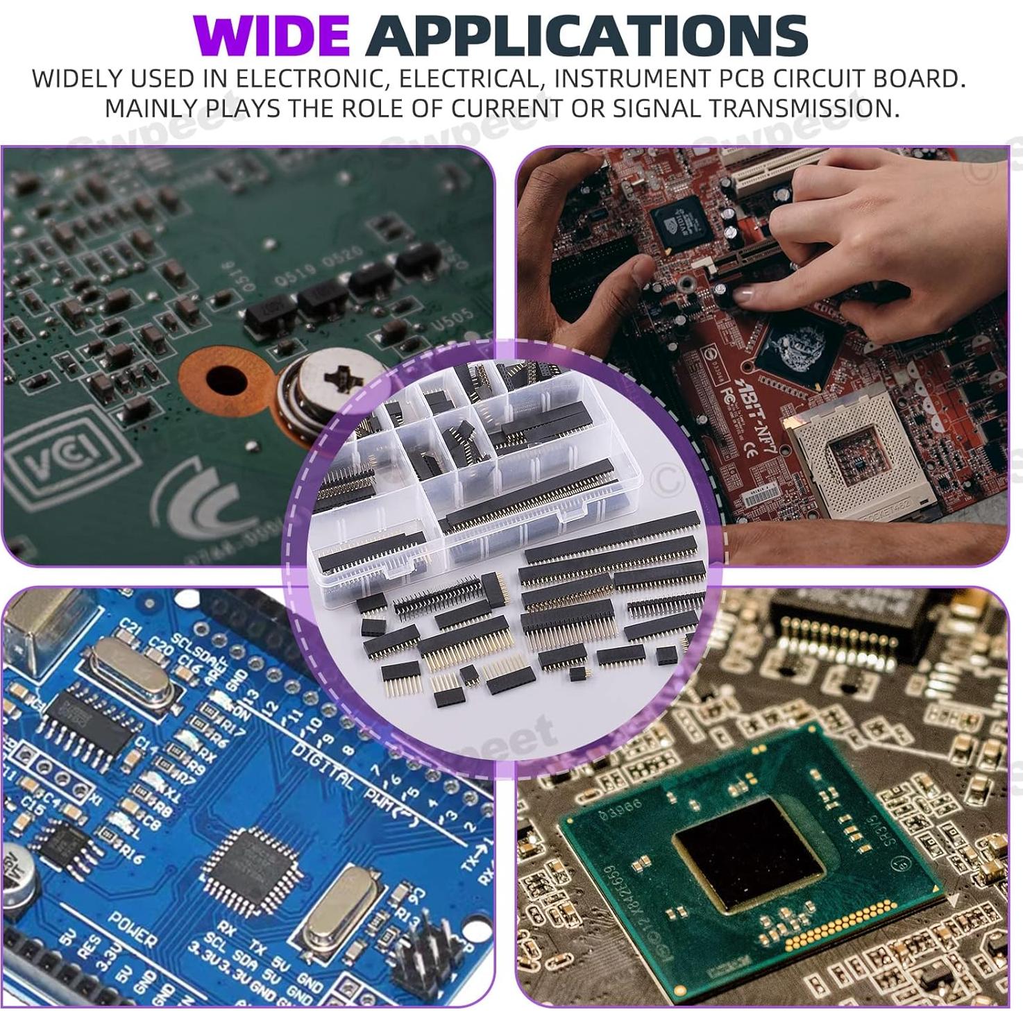 Kit de Conectores de Encabezado de Pin Femenino Swpeet 147Pcs