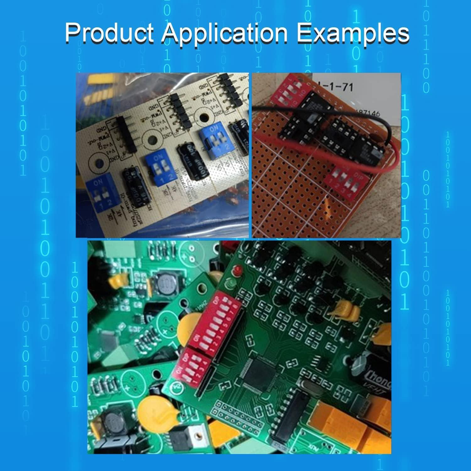 Interruptor DIP Horizontal Fielect 20 Pcs 2 Posiciones 2.54mm Rojo