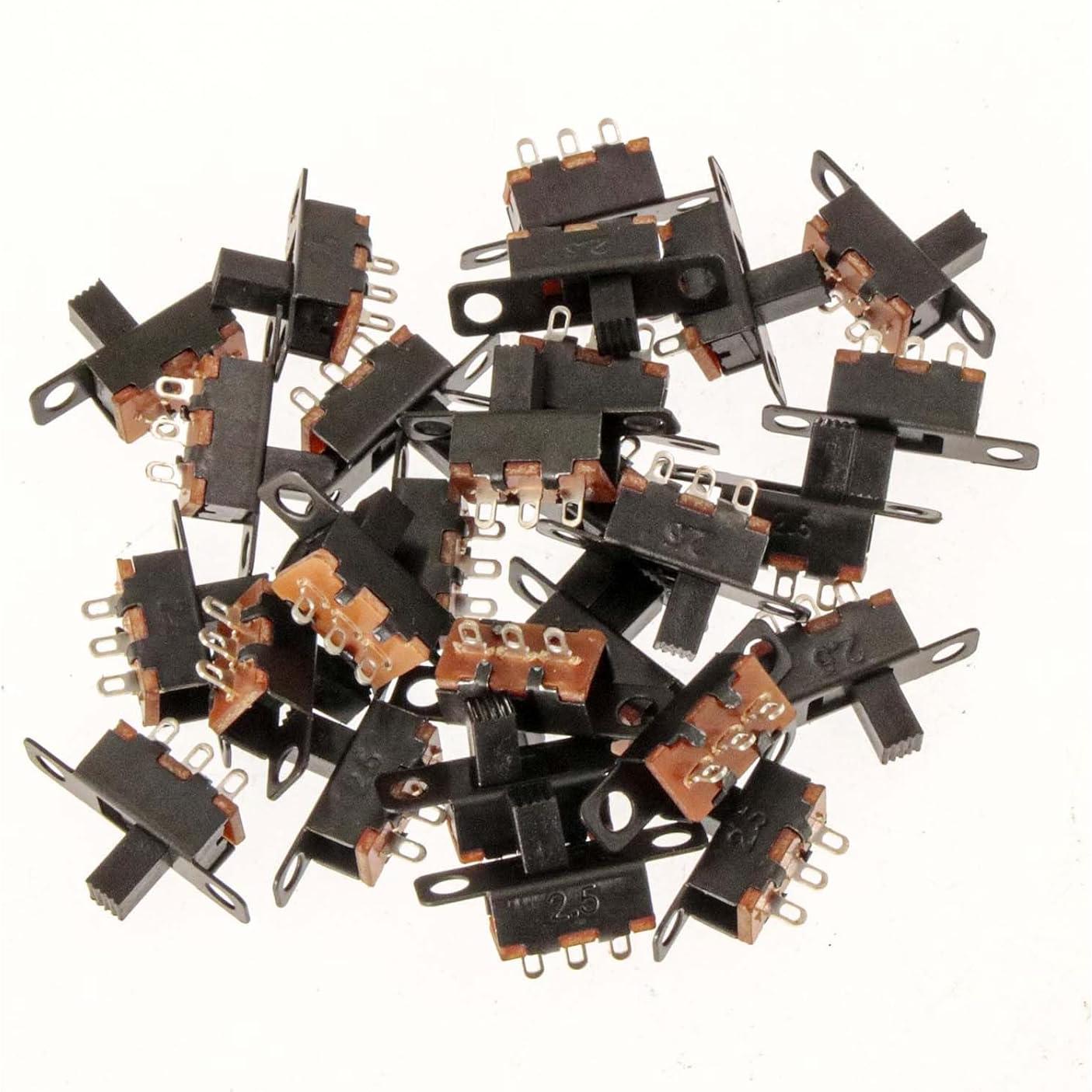 100pcs Mini Interruptor Deslizante SPDT Juasky SS-12F15 10x6x5mm