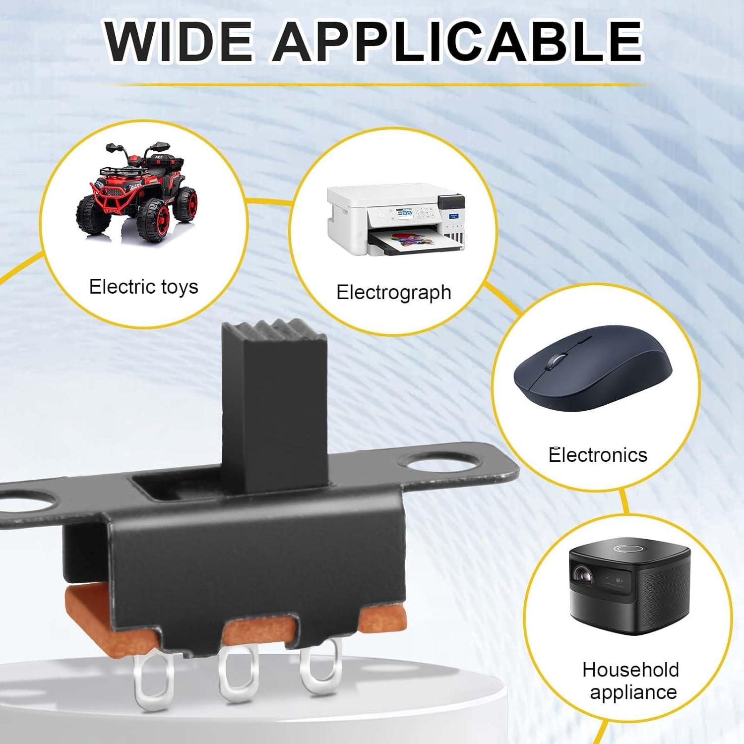 100pcs Mini Interruptor Deslizante SPDT Juasky SS-12F15 10x6x5mm