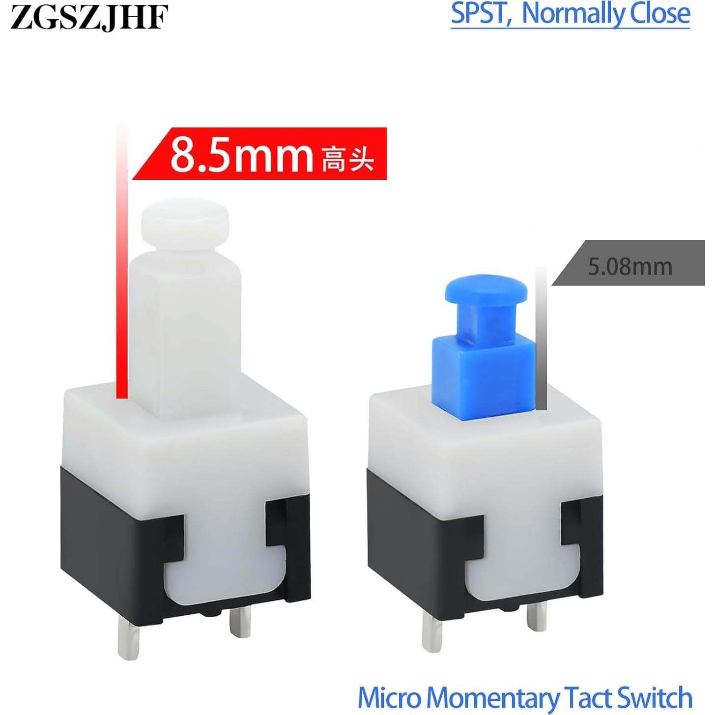 Interruptor Momentáneo 2A ZGSZJHF 8x8mm 25 Piezas