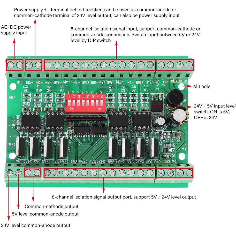 Convertidor de Nivel Lógico 8 Canales Jectse 5V-24V NPN/PNP