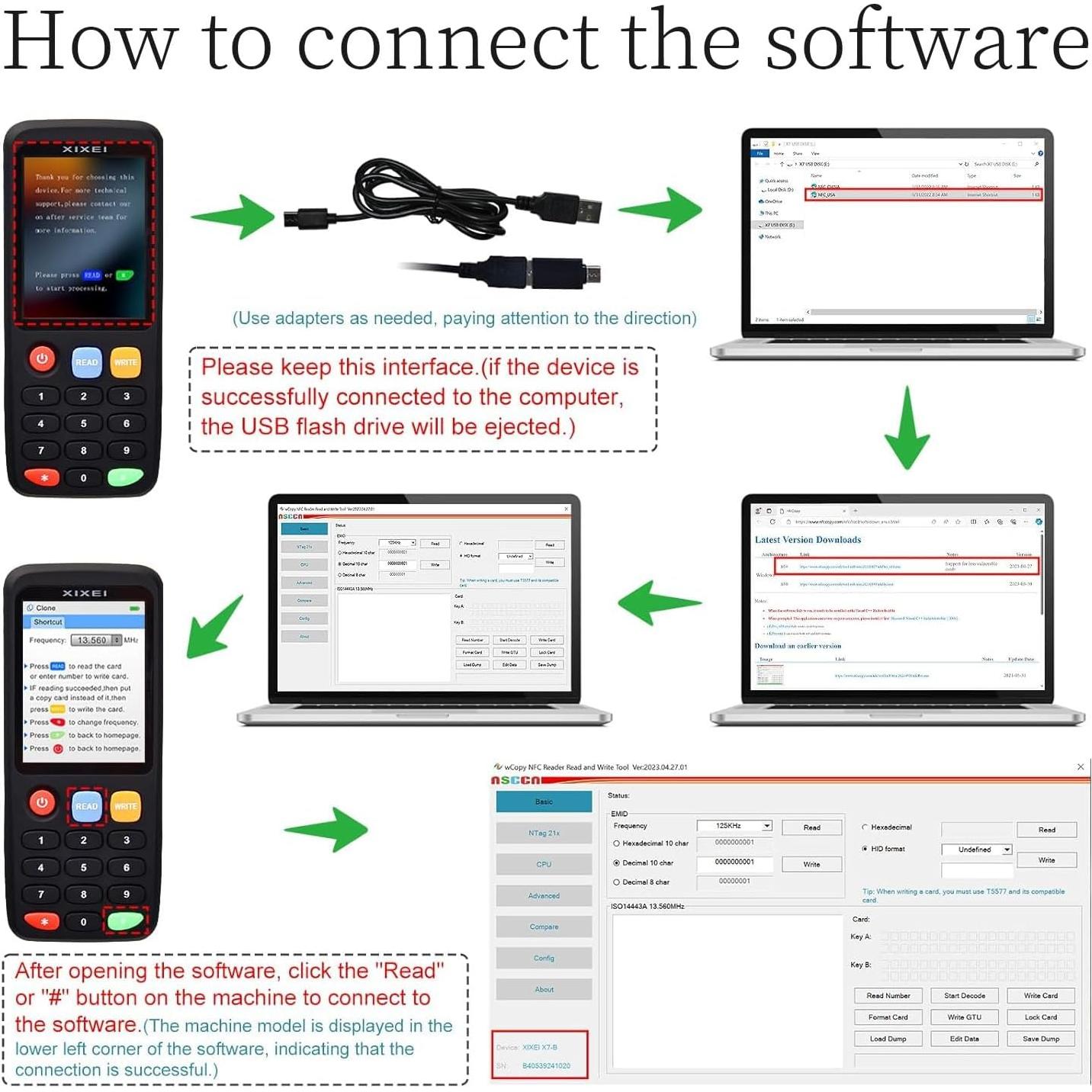 Lector y Escritor RFID Tqsbeyah X7 con Pantalla TFT 2.8"