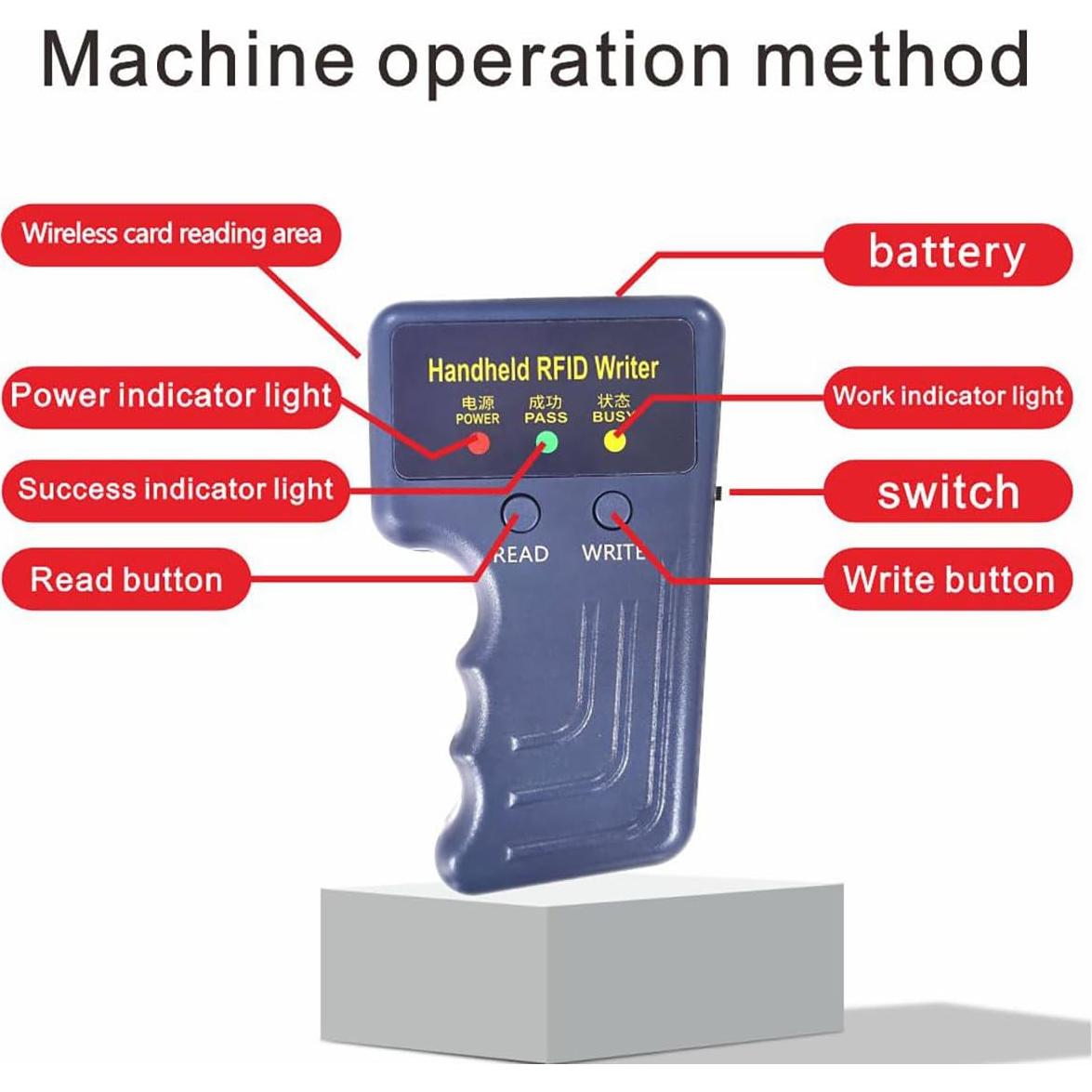 Lector Escritor RFID 125KHz FIYYIA con 5 Llaveros y 5 Tarjetas
