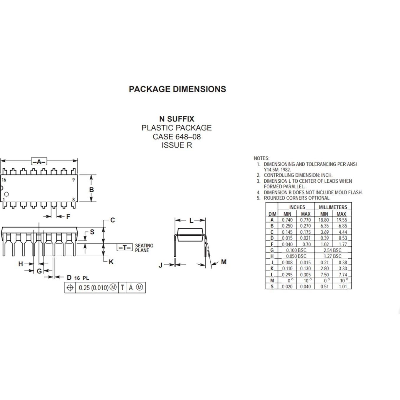 10 Piezas Decodificador BCD a 7 Segmentos SN74LS47N 16 Pines