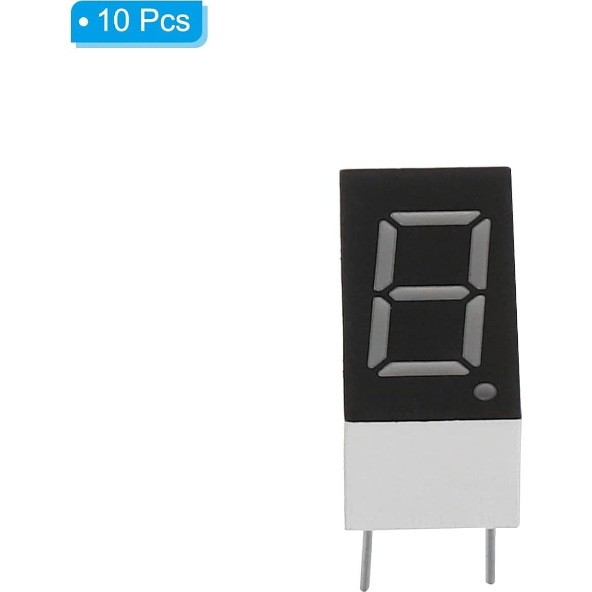 Tubo Digital LED PATIKIL Rojo 10 Piezas 7 Segmento 2.1V